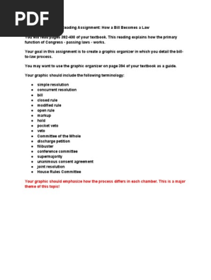 assignment  how a bill becomes a law