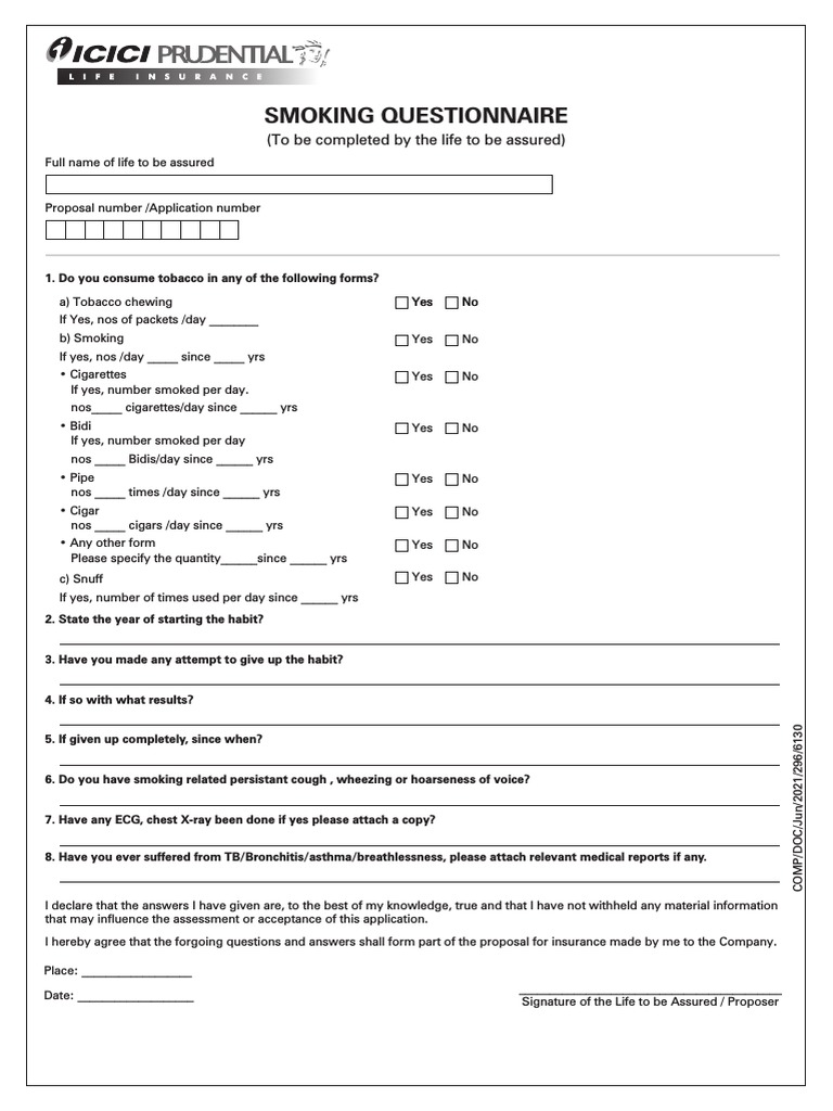 tobacco questionnaire Consumption | PDF | Tobacco Prevalence of Tobacco Use in
