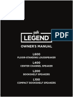 Polk Legend Owners Manual English L600 L400 L200 L100 MP