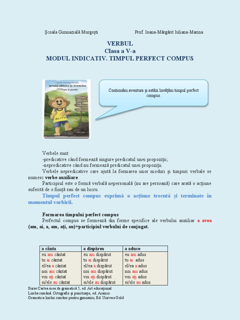 Timpul Perfect Compus Teorie | PDF