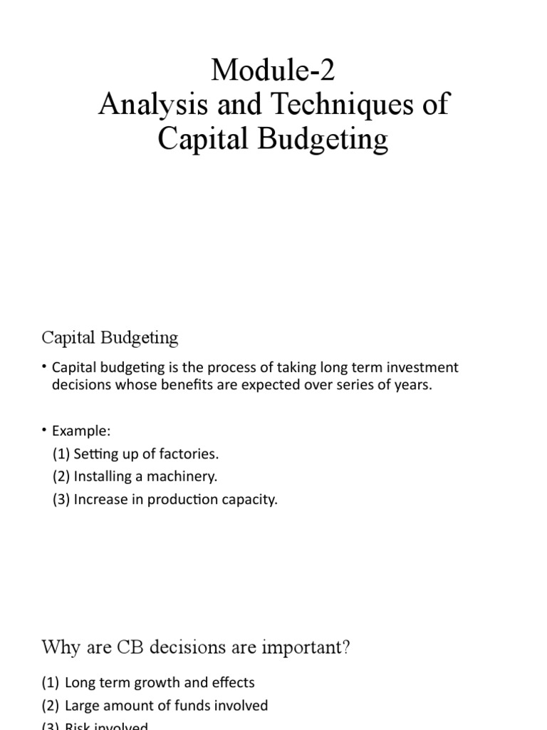 Module-3 Capital Budgeting | PDF | Net Present Value | Internal Rate Of ...