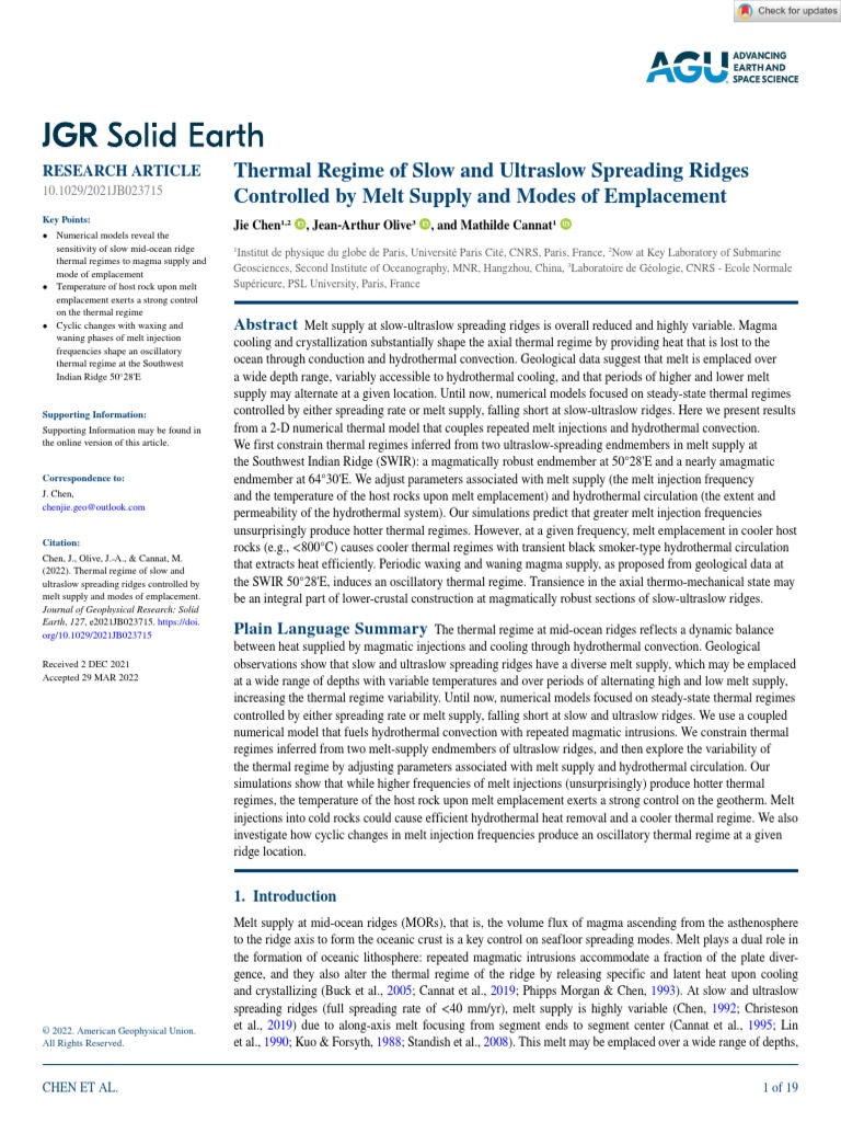 Thermal Regime of Slow and Ultraslow Spreading Ridges Controlled by