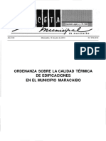 Año Cxii Maracaibo, 19 de Julio de 201o N Ordenanza Sobre La Calidad Térmica de Edificaciones. en El Municipio Maracaibo
