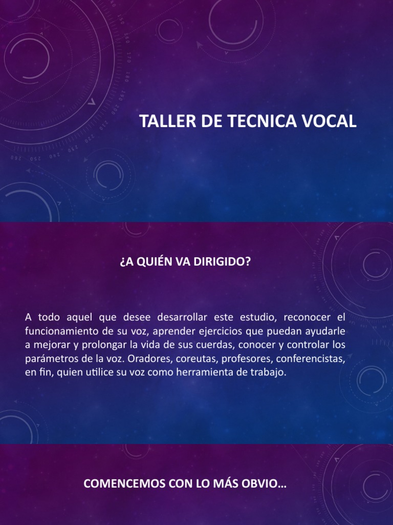 Taller de Técnica Vocal: Mejora tu Voz | PDF | Estudios de idiomas ...