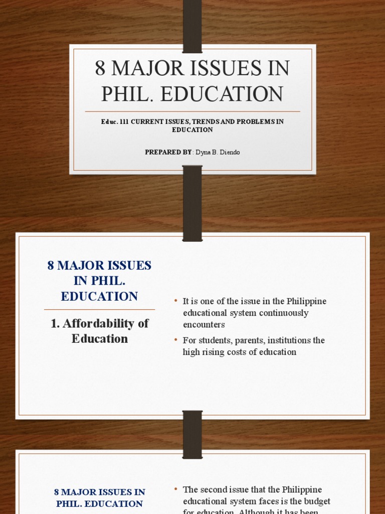 8 Major Issues in Phil. Education | PDF | Human Capital Flight | Economies