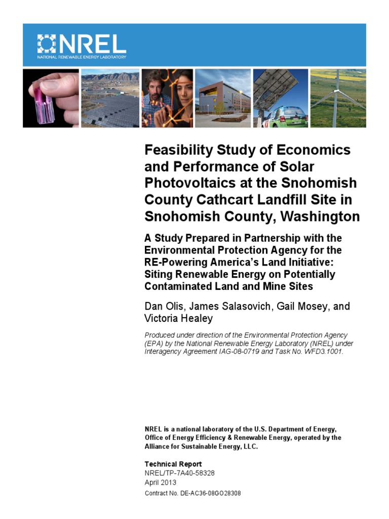Feasibility Study: Solar PV at Snohomish Landfill | PDF | Thin Film ...