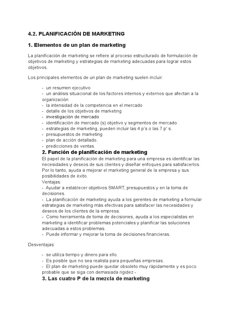 Elementos Clave del Plan de Marketing | PDF | Marketing | Mercado ...