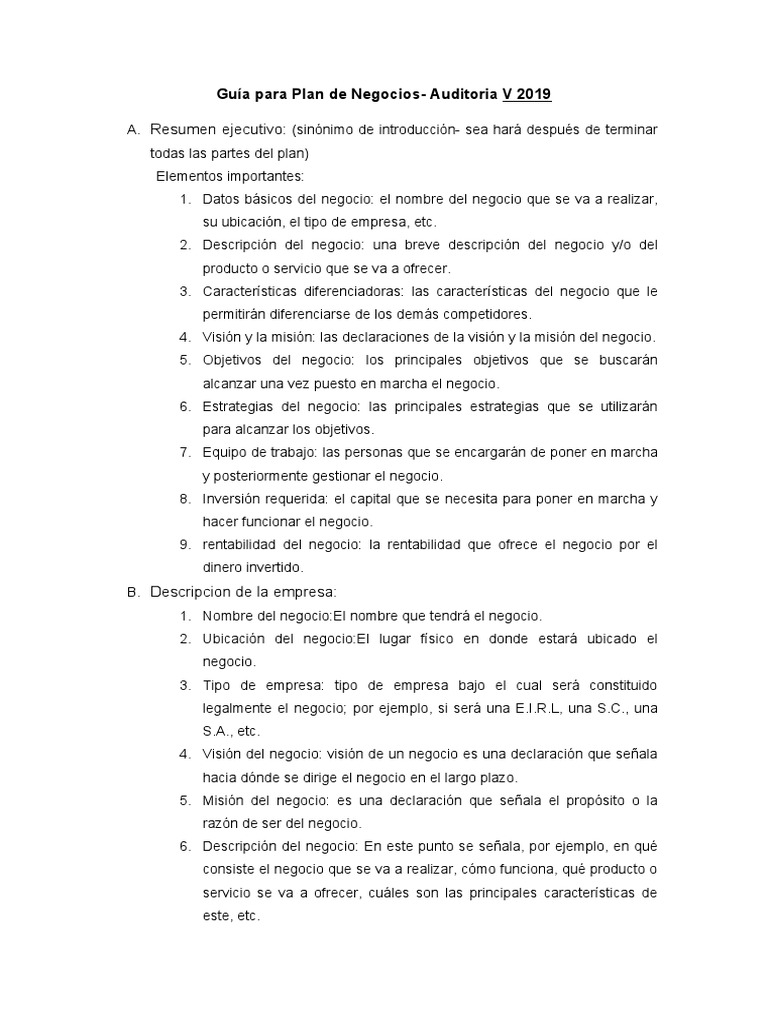 Guía para Elaborar un Plan de Negocios | PDF | Marketing | Producto ...