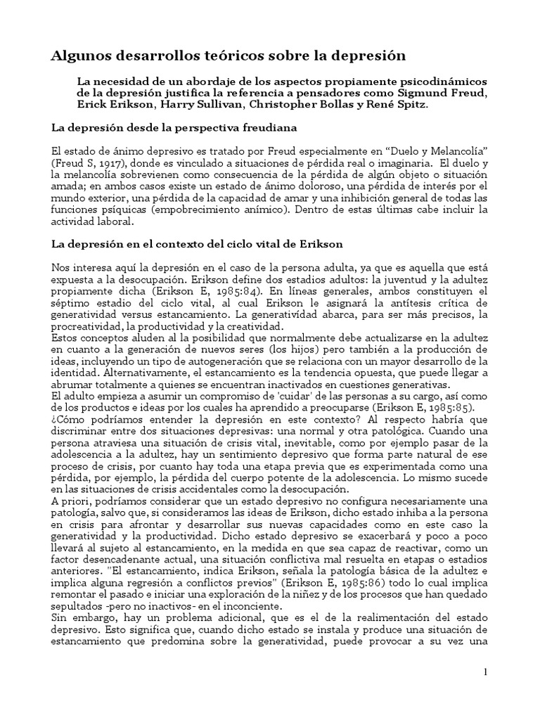 Teorías sobre la Depresión y su Impacto | PDF | Depresión (estado de ...