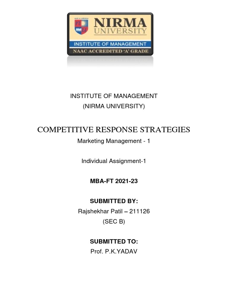 Competitive Response Strategies | PDF | Brand | Walmart