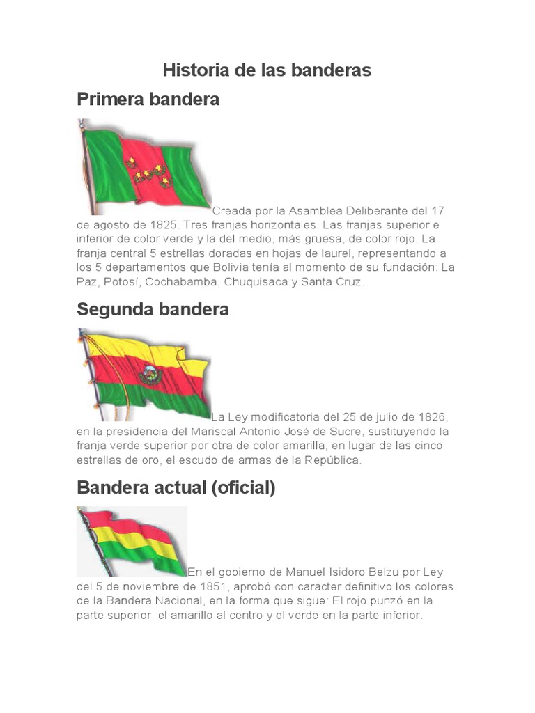 Historia de las Tres Banderas de Bolivia | PDF | Los símbolos ...