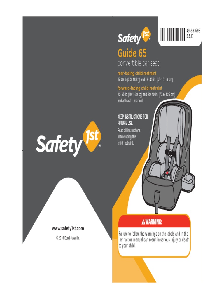 Dorel Juvenile Safety 1st Convertible Car Seat Manual Original PDF