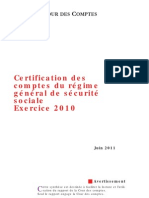 Synthese Rapport Certification Securite Sociale Exercice 2010