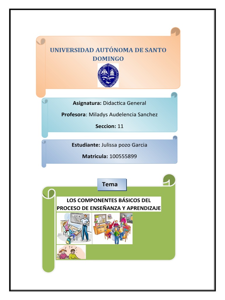 Unidad III Los Componentes Básicos Del Proceso de Enseñanza y ...
