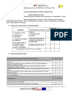 Critérios de avaliação da disciplina de Ciências com as respetivas ponderações.