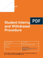 Student Interruption Withdrawal Procedure