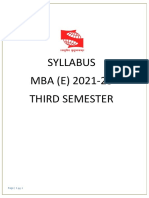 MBA (E) 2021-23, 3rd Semester All Subjects Syllabus