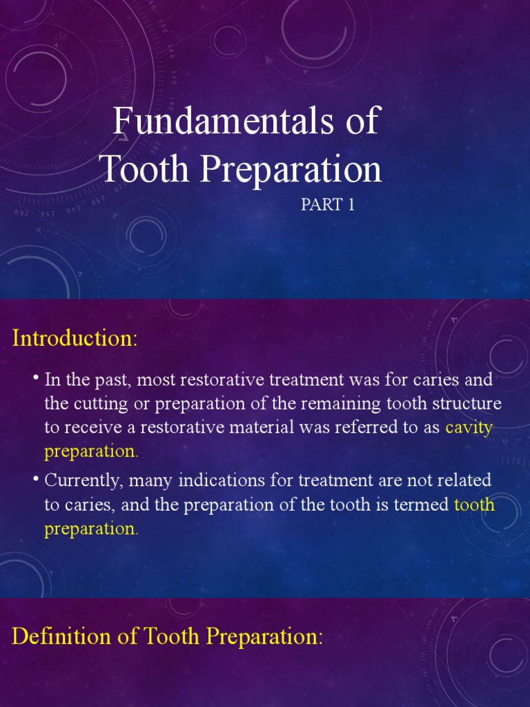 Fundamentals of Tooth Preparation 1 | PDF | Clinical