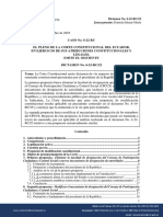 Modificación constitucional sobre CPCCS y designación de autoridades