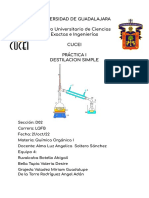 PRÁCTICA I - Destilación Simple