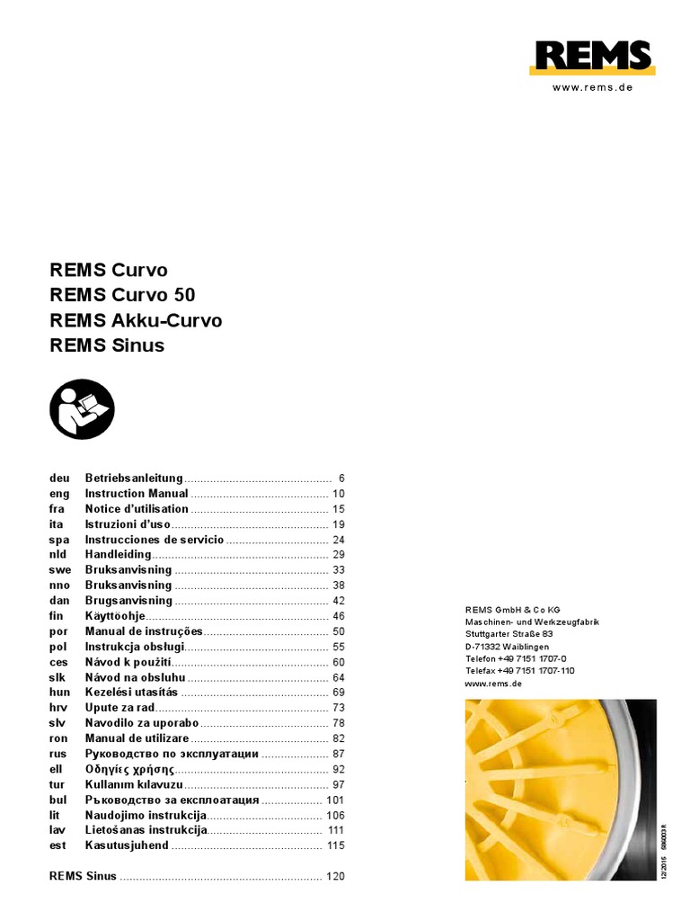 BA REMS Curvo - Akku-Curvo - Curvo 50 - Sinus - Stand 2015-11i | PDF
