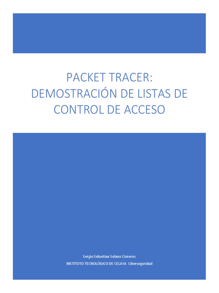 Demostración de ACL en Packet Tracer | PDF | Protocolos de red ...