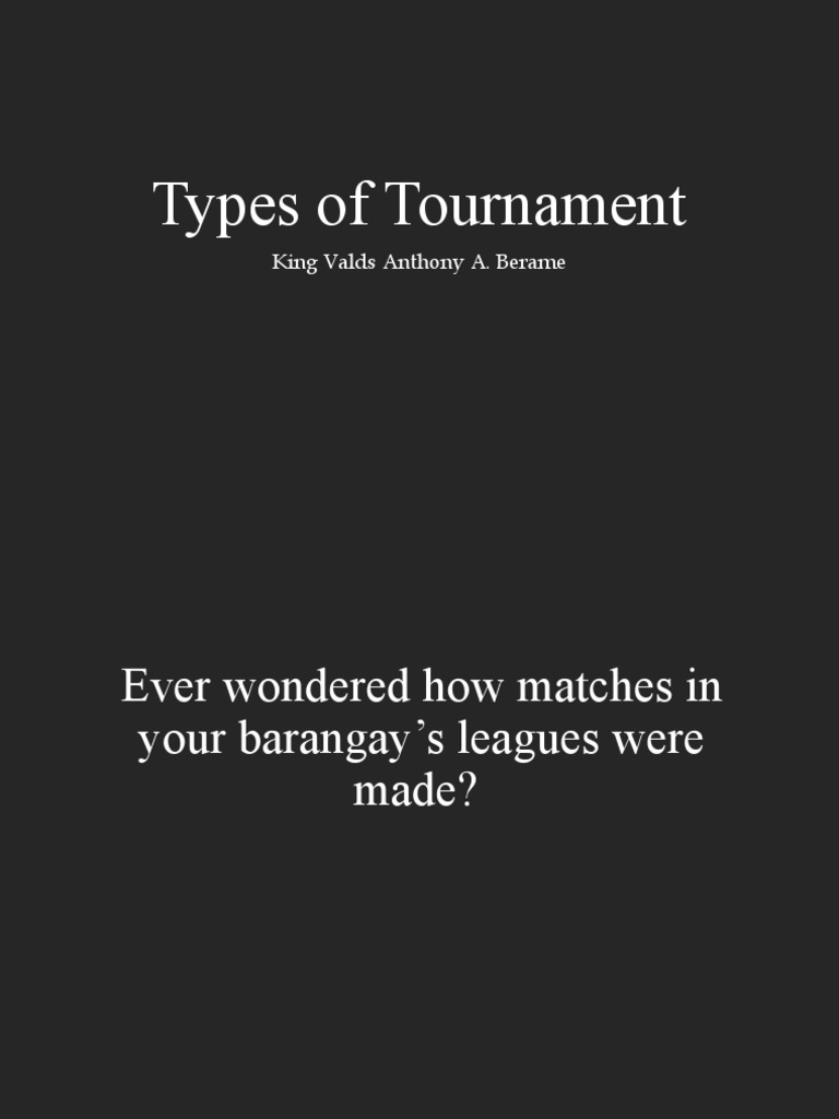 Types Of Tournament Pdf
