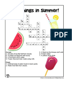 Cold Summer Things Crossword For Children - ANSWER KEY - Woo! Jr. Kids Activities