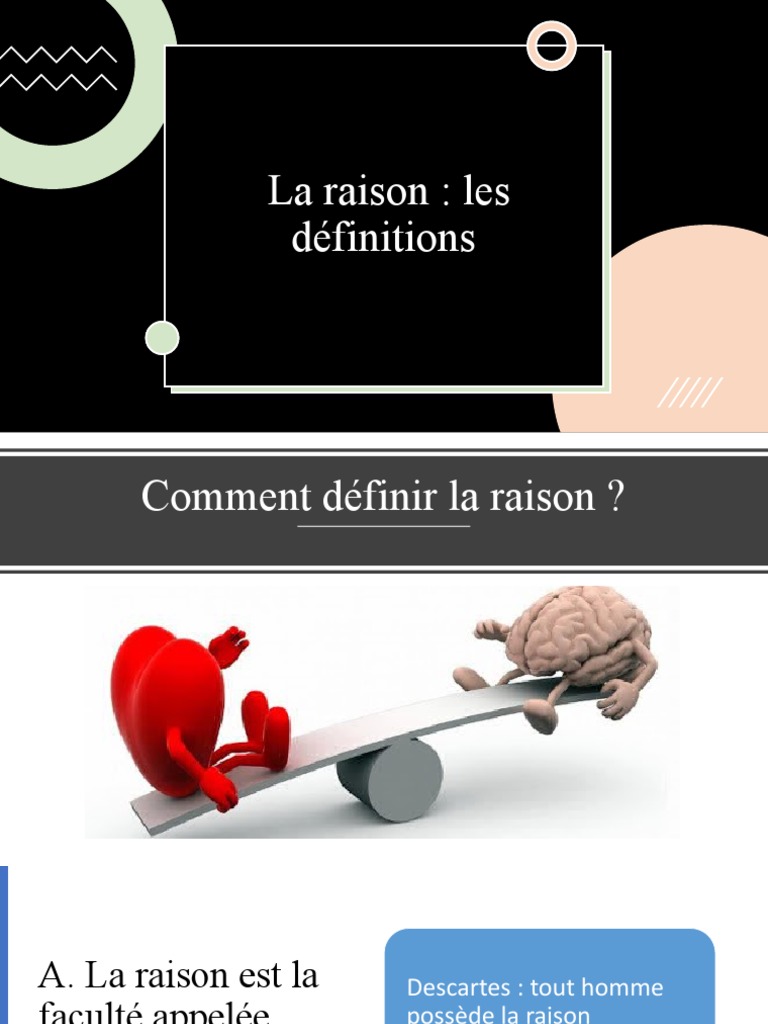 À Raison Ou En Raison: Fiche Philo Sur La Raison – VJCSMP