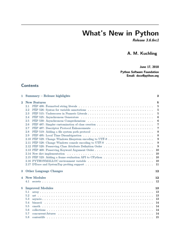 Whats New | PDF | Python (Programming Language) | Integer (Computer ...