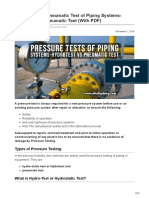 Hydrotest and Pneumatic Test of Piping Systems-Hydrotest Vs Pneumatic Test With PDF