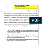 Declaración de Inexistencia de Incompatibilidades