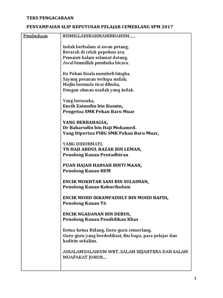 TEKS PEnyampaian Slip Keputusan SPM 2016 PDF