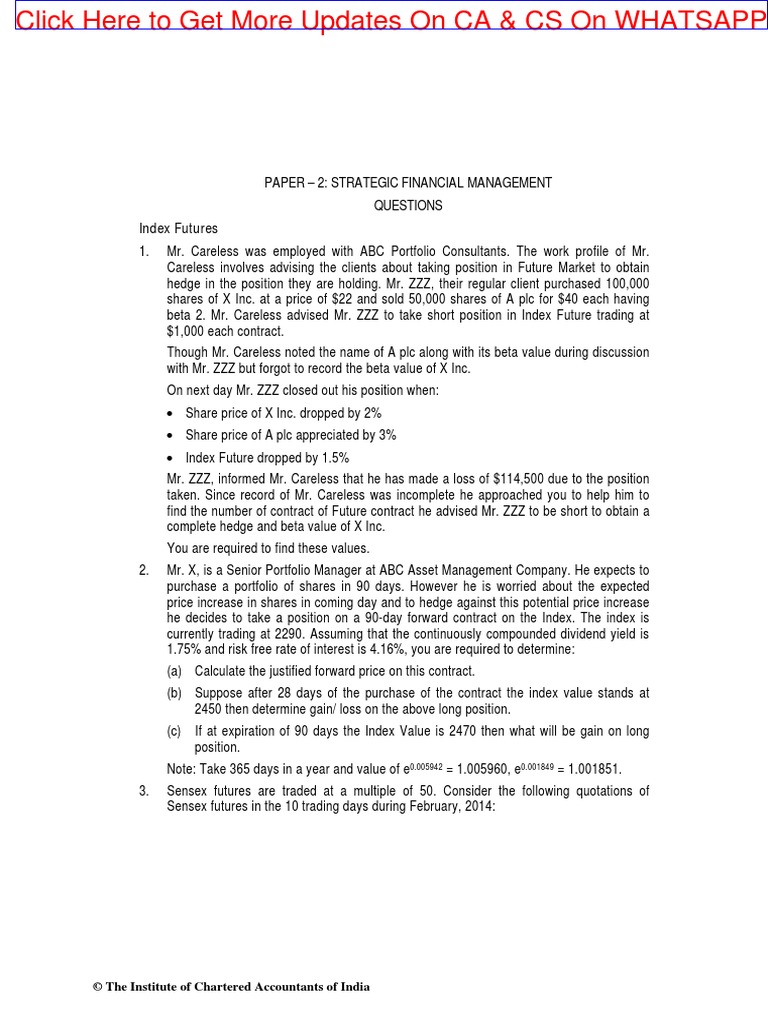 Strategic Financial Management | PDF | Futures Contract | Cost Of Capital