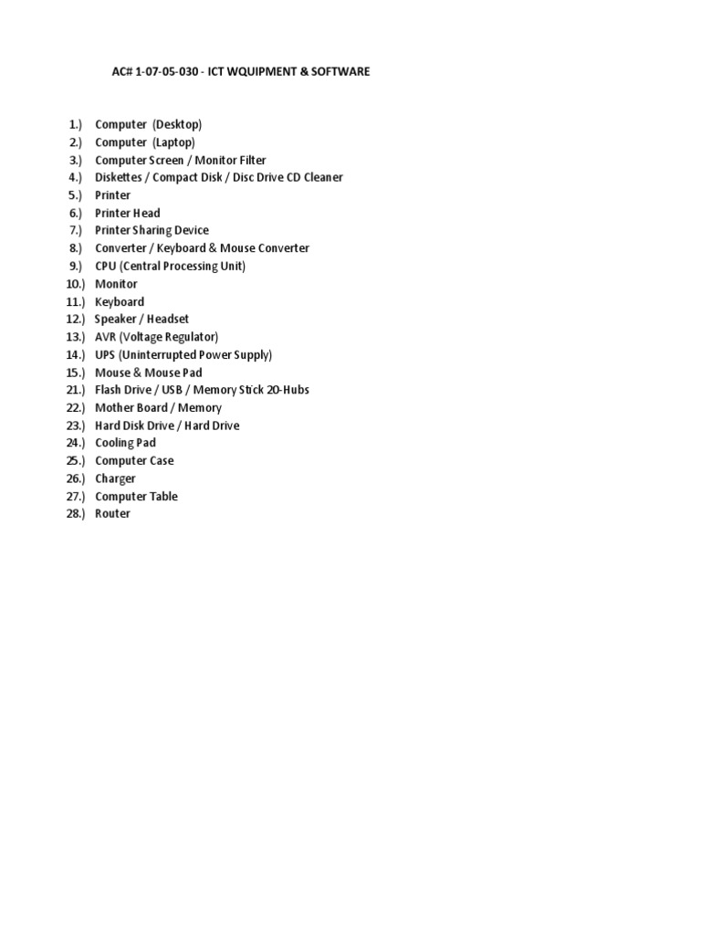 ICT Equipment and Software Inventory | PDF