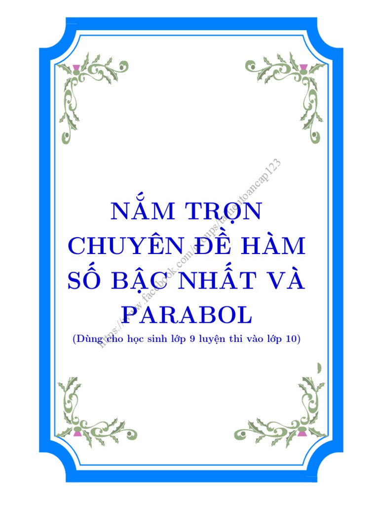 CHUYÊN ĐỀ HÀM SỐ BẬC NHẤT VÀ PARABOL | PDF