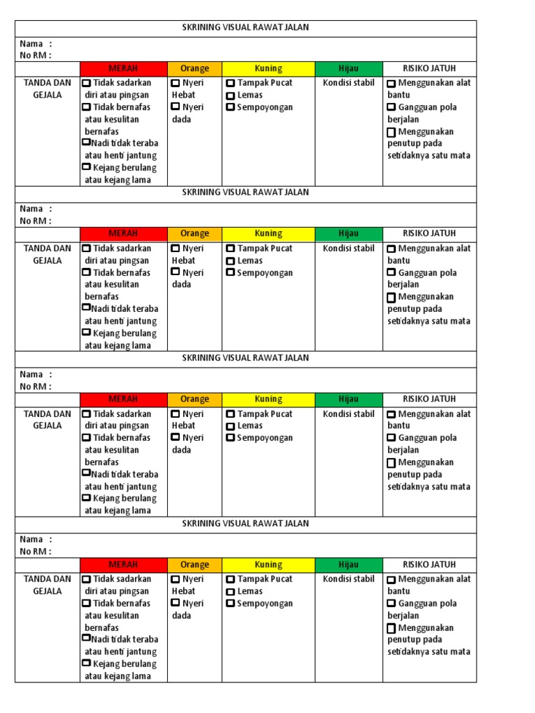 Skrining Visual Risiko Jatuh Rawat Jalan | PDF