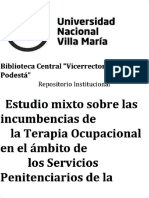 Estudio sobre las incumbencias de la Terapia Ocupacional en servicios penitenciarios 2015-2019