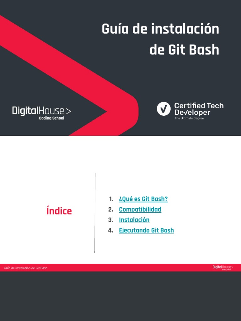 Guía de Instalación de Git Bash | PDF | Ventana (informática ...
