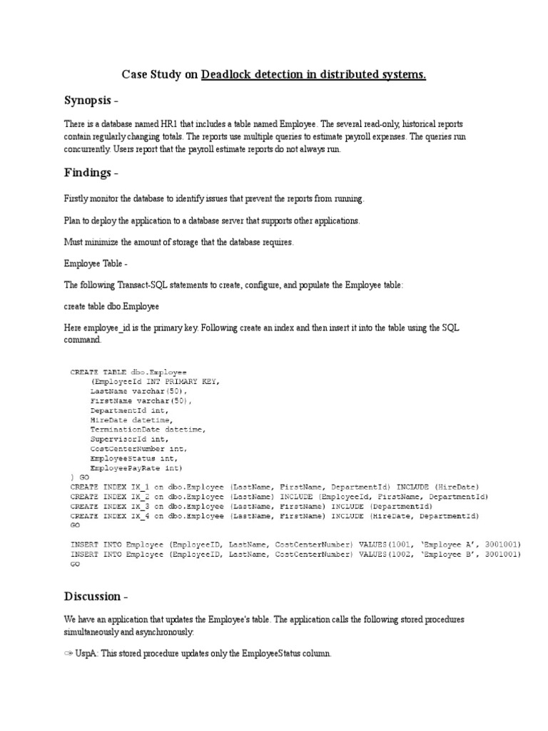 Deadlock Detection in Distributed Systems | PDF | Databases | Computing