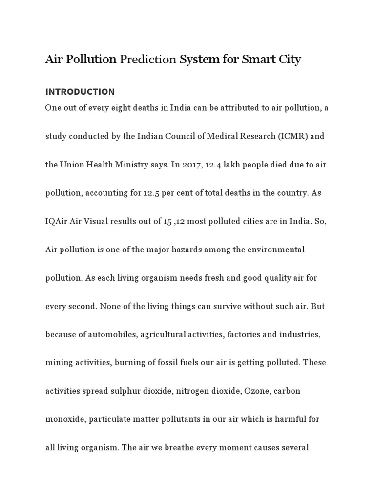 Air Pollution Prediction for Smart Cities | PDF | Air Pollution | Data ...