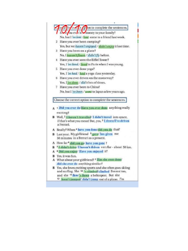 Present Perfect Vs Past Simple | PDF