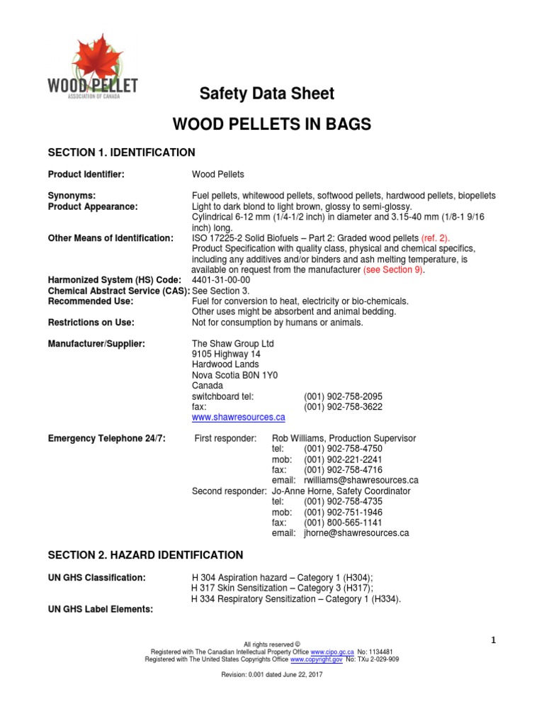 Bagged Pellets PDF Dangerous Goods Occupational Safety And Health
