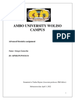Ambo University Woliso Campus: Advanced Biostatics Assignment