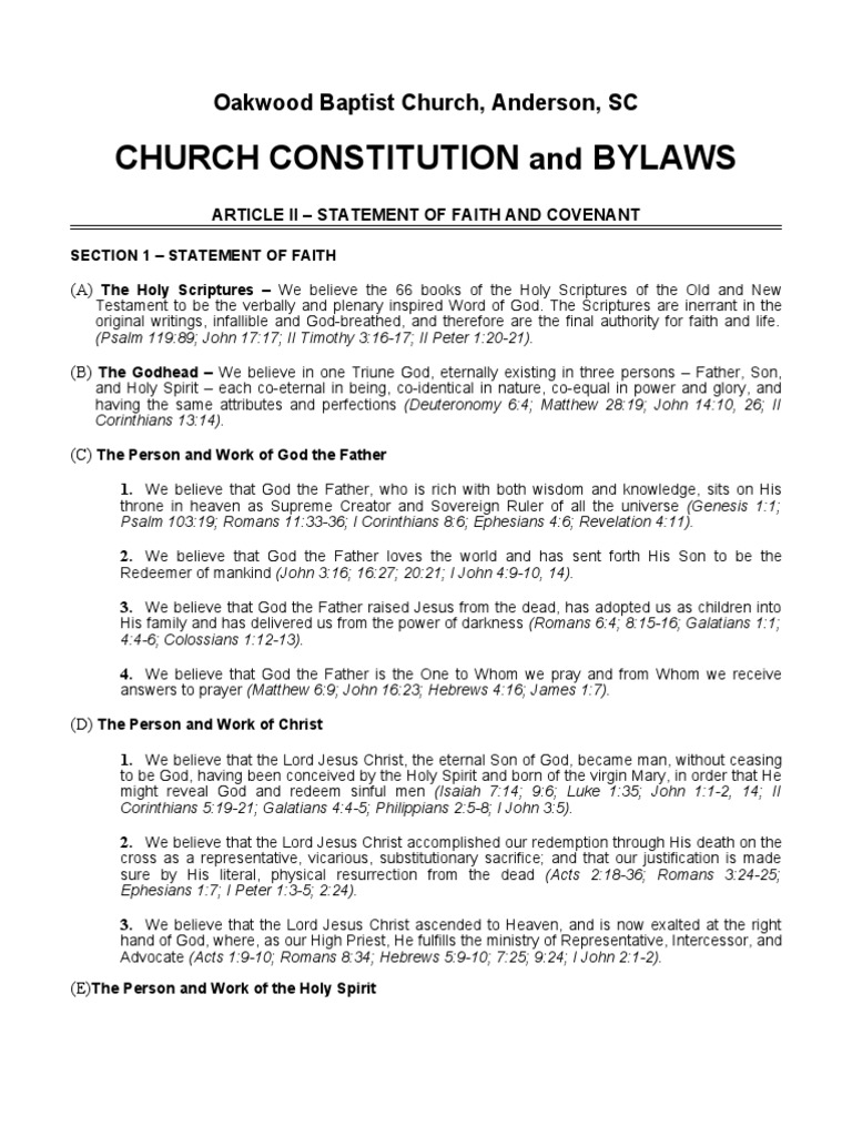 Church Constitution 5 FP-1 | PDF | God The Father | Last Judgment