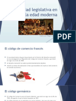 Actividad Legislativa en La Edad Moderna