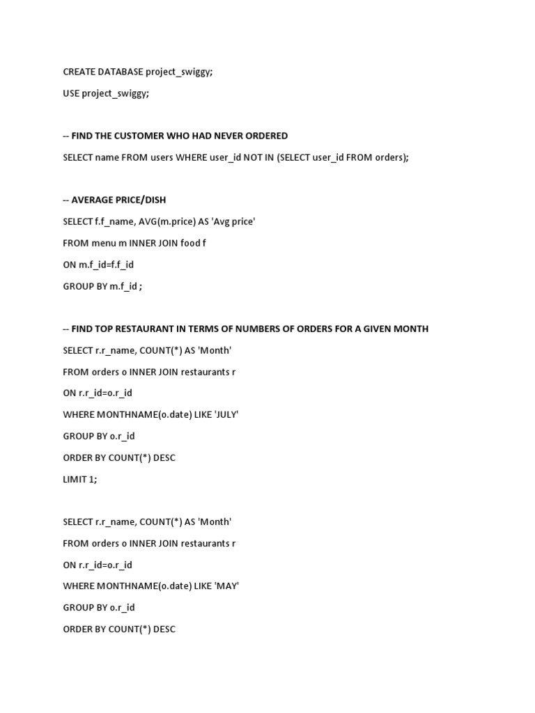Project on swiggy dataset pdf food and drink restaurants