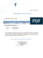 Certificats D'analyse BWT CC-1002