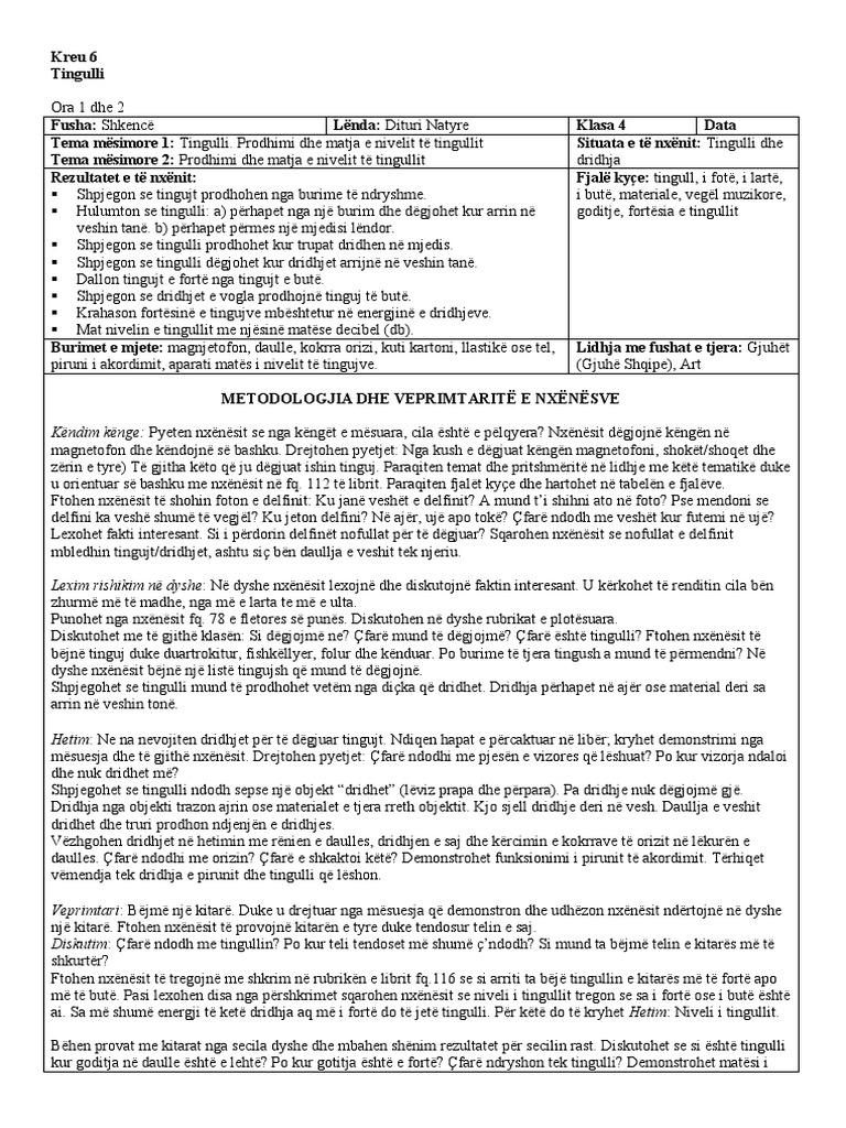 Kreu 6 - Tingulli | PDF