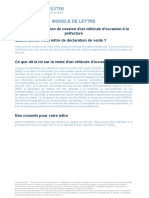 Lettre de Declaration de Cession d Un Vehicule d Occasion a La Prefecture 2243